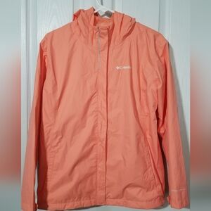 Columbia Girl's Omnitech Rainjacket XL Coral